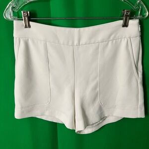 Alice + Olivia Women's White High Banded Waist Flat Front Shorts